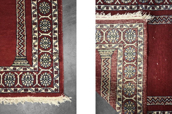 Image 1 of Tappeto da preghiera orientale pakistano Mihrab tessuto a mano vintage, anni '60