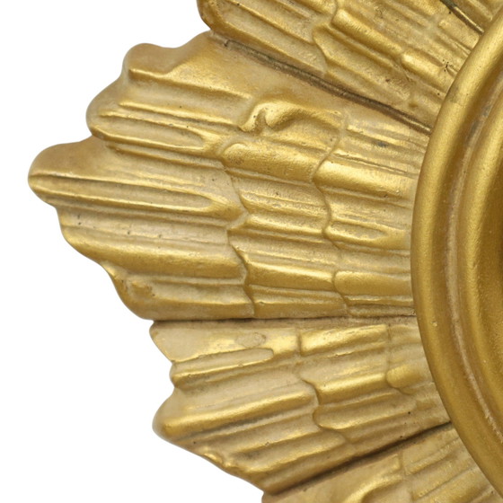 Image 1 of Golden Sunburst Plaster Sunburst Mirror