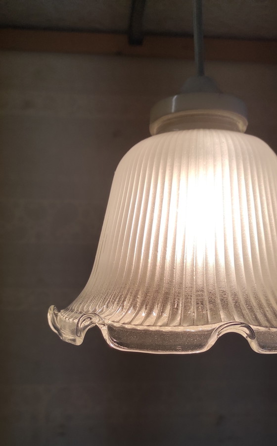 Image 1 of Art Deco style portable glass lamp - mid-20th century