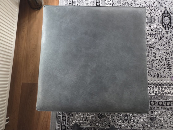 Large leather Footstool & pouf - 90×90×45 cm – Footstools & poufs (photo 4 of 7)