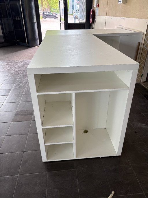Grand bar/bureau blanc (2 pièces)