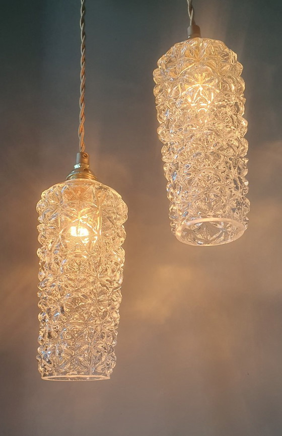 Set Lampade a sospensione Vintage Texture Vetro - Design Mid-century. – Metal (photo 9 of 20)