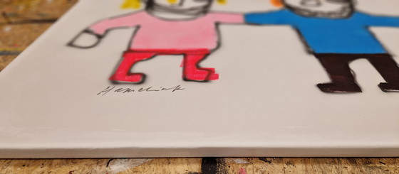 Image 1 of Peinture tendue Hamelink : joie connectée