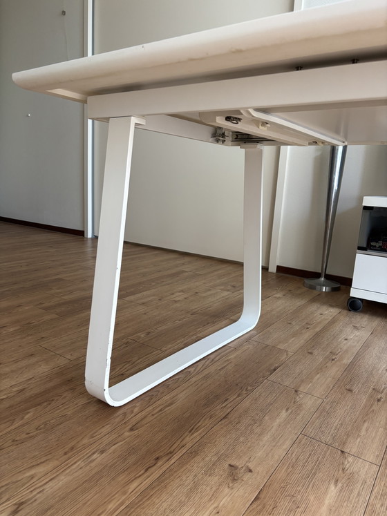 Extendable Dining Table White 160/210x90 – Metal, Wood (photo 5 of 5)