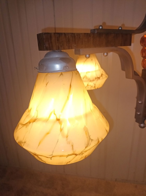 Magnifico Lampadario Art Déco – Metallo, Vetro (photo 10 of 11)