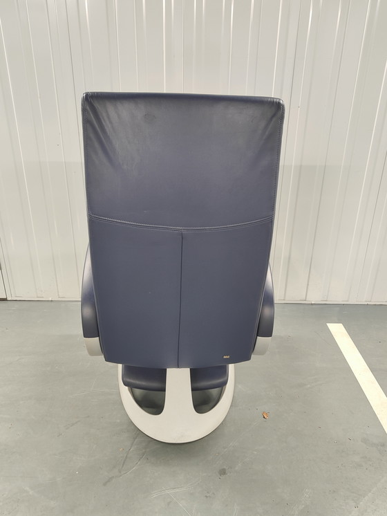 Image 1 of Rolf Benz relax blauw leren relax-fauteuil