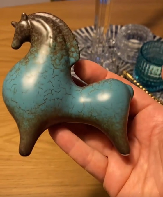 Image 1 of Figuras de caballos de cerámica estilizadas, juego de 2