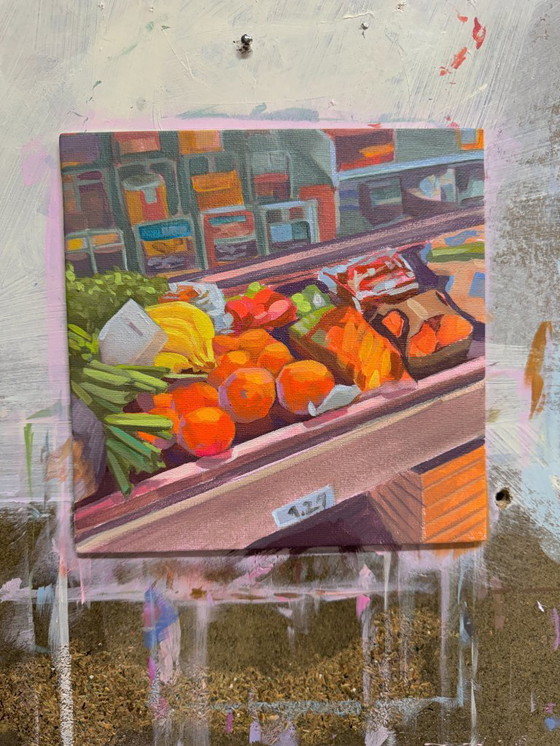 Image 1 of Vita quotidiana, impressionismo contemporaneo in miniatura, 20x20; Sandra Kolondam