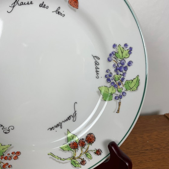 Image 1 of Set di 6 piatti da dessert in porcellana "Frutta"