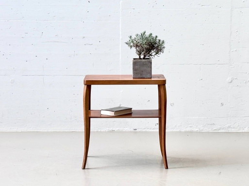 Wooden side table with storage compartment, 1950s