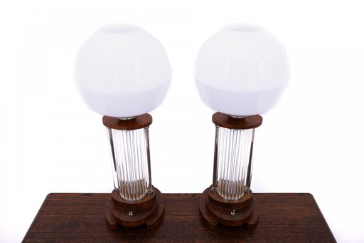 A pair of unique mid-20th century table lamps.