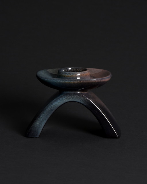 Original Candleholder No. 7345 by Karlsruher Majolika – Mid-Century Modern Ceramic