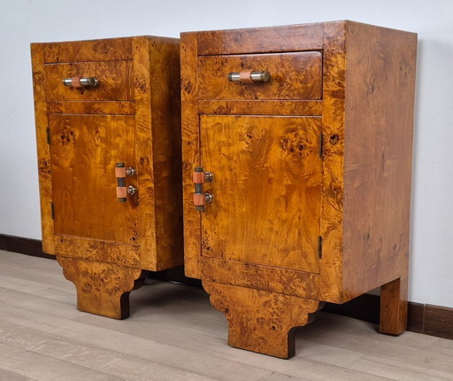 Venetian Art Deco Cubist Nightstands