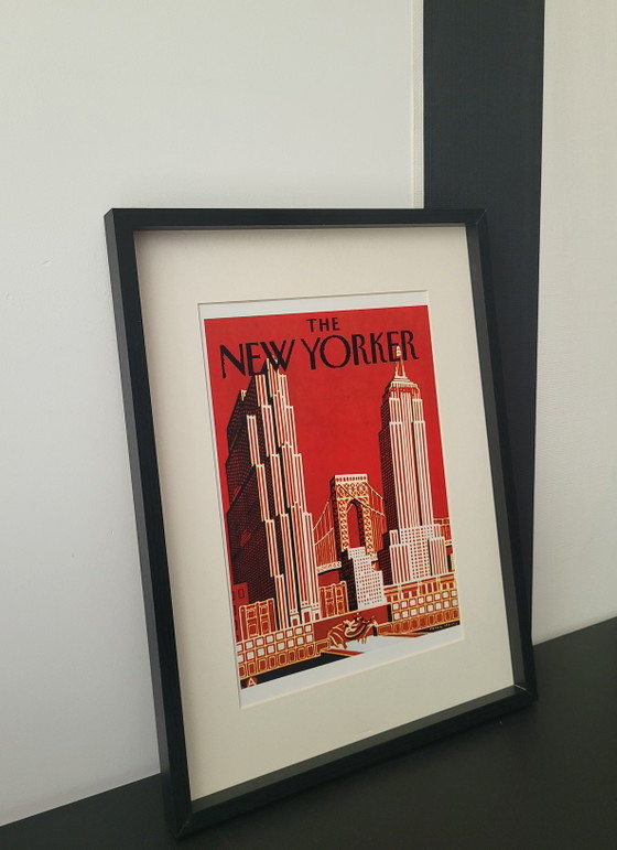 Image 1 of The New Yorker iconische print met passepartout ingelijst.