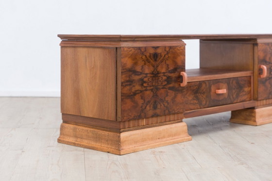 Art-déco-Lowboard aus kaukasischem Nussbaum, restauriert, Sideboard, Holz, Braun, Art Deco (Foto 7 von 10)