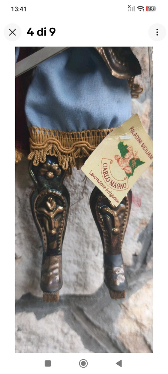 Vintage Sicilian Pupo 35cm Charlemagne – Decorative Objects, Metal, Textile (photo 4 of 9)