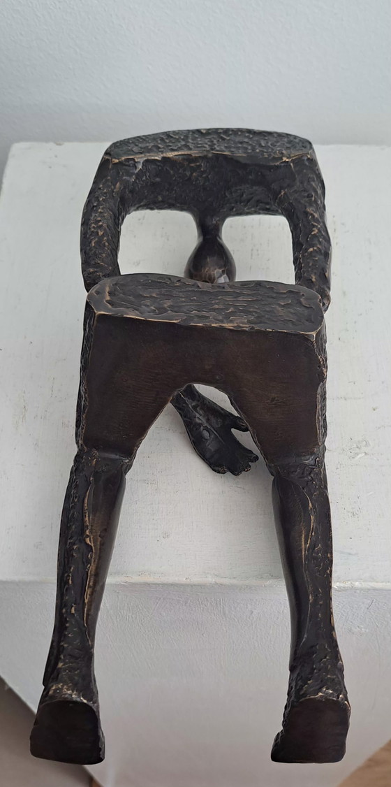 Image 1 of Bronze statue of a man, Melancholy