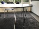 Fenix ​​laminate (black) table B613, Fritz Hansen, superellipse