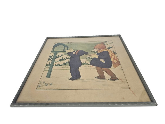 Image 1 of Lithographie - Berhardina Midderigh-Bokhorst - encadrée - deuxième quart du XXe siècle