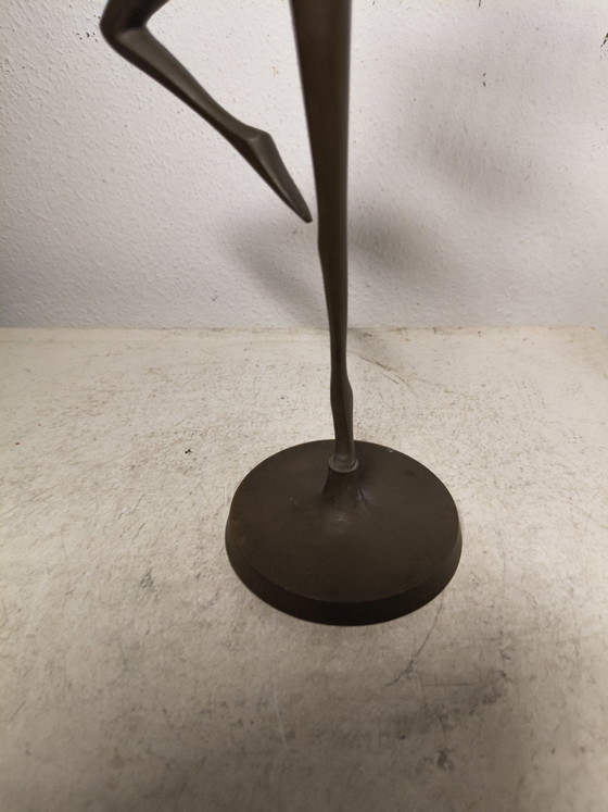 Vintage Modernist Brass Sculpture Ballerina – Beautiful Patina – 1980s (photo 5 of 10)