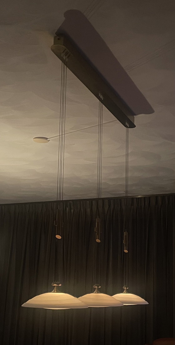 Image 1 of Lampada a sospensione B+M Leuchten 3 luci "regolabile in altezza" Montaggio a soffitto Anni '90