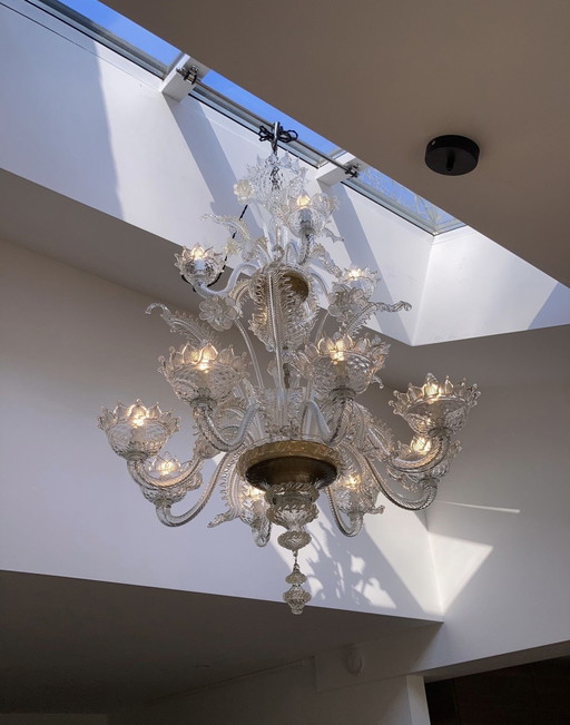 Venezianische Muranoglas-Kronleuchter mit 12 Lichtern