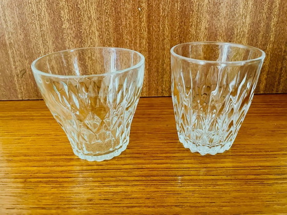 Image 1 of Vintage, Diamond Cut Water Glasses, Vereco / Duralex, France