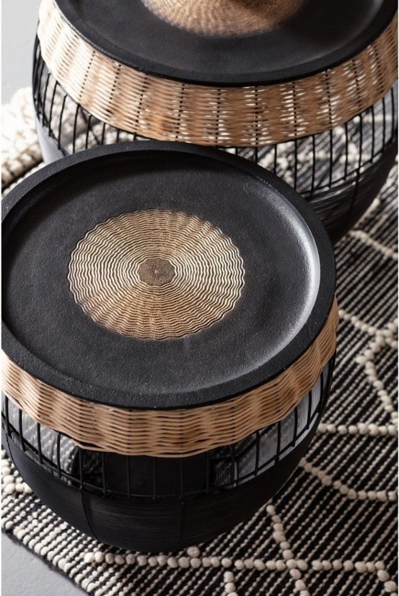 Image 1 of Side Table African Drums (2/Set)