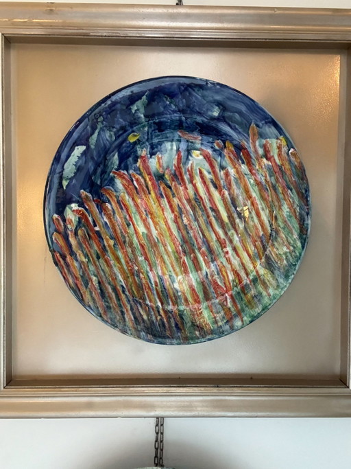 Assiette en céramique « Champ de pain » de Mario Schifano, années 1970 – decoratieve objecten, Ceramic, Pop Art