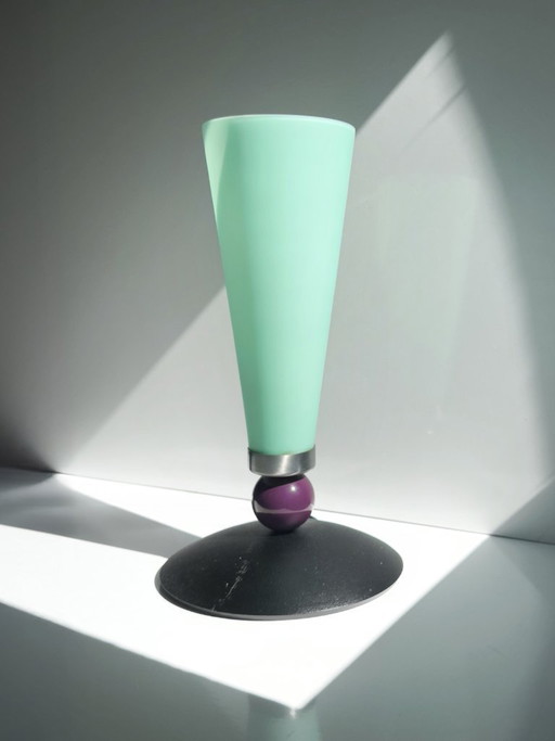 Vintage Postmoderne Tischlampe Mint Grün Glas Memphis Milano Lampe Casablanca Cocktail Stil 80er 90er