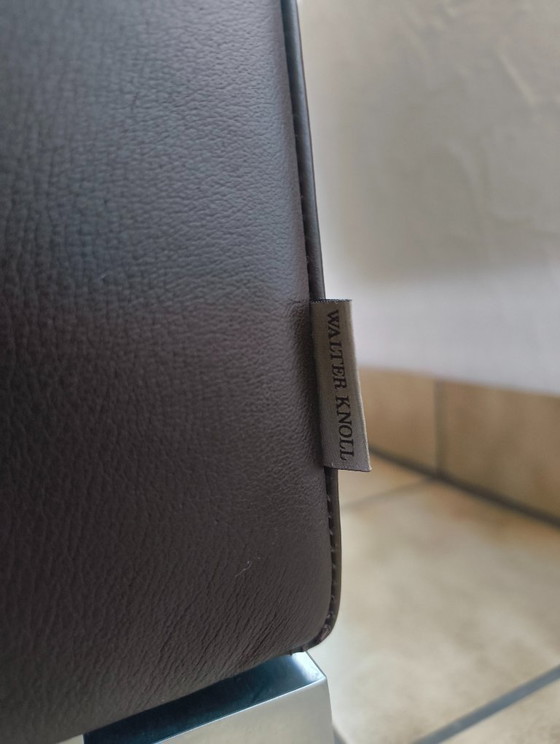 Image 1 of Set van 2 exclusieve Walter Knoll Foster 501 leren fauteuils - Donkerbruin