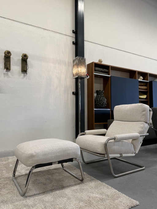 Gelderland 601 Oberman Met Hocker Riva stof 