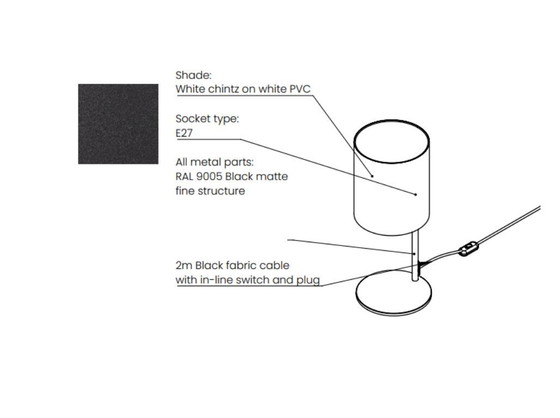 Image 1 of Frandsen FM Table Lamp Black/White (Limited Edition)