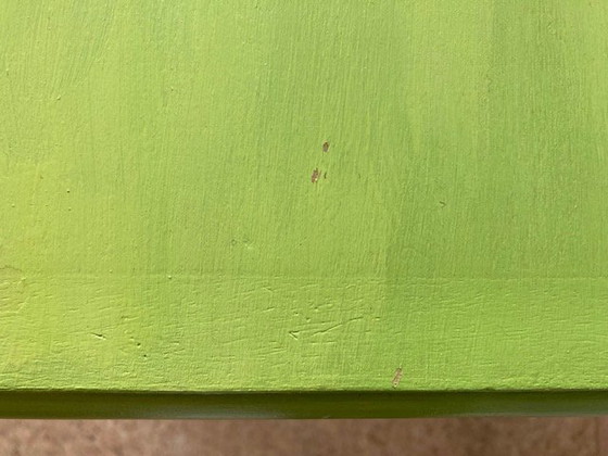 Image 1 of Scatola da cucito vintage in legno verde lime