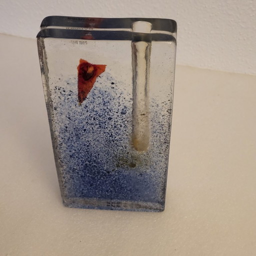Vintage Soliflore Vase Alfredo Barbini, Murano, Sommerso, Bullicante, 1960, 70er Jahre – glaskunst, Glass (photo 2 of 10)