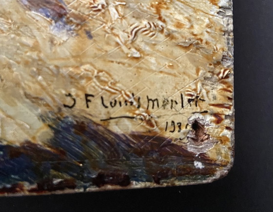 Jean-François Louis Merlet, Castillo de Montségur, óleo sobre panel, 1939 – Pinturas y dibujos, Wood (photo 5 of 6)