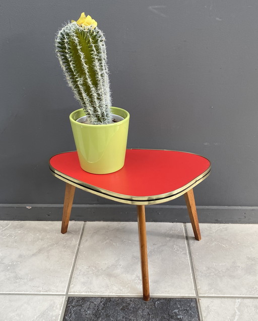 Red Formica Plant Table 1960s