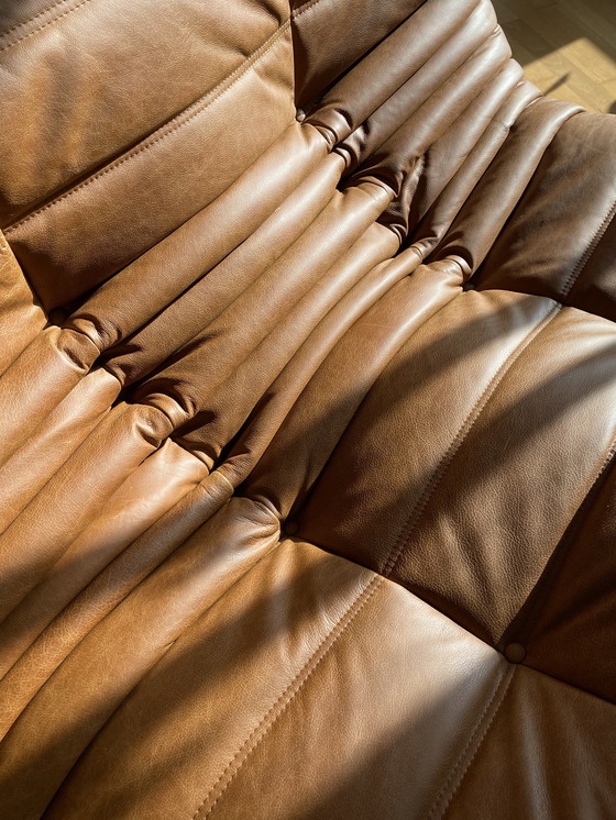 Image 1 of Ligne Roset - Togo - Sofá 3 plazas - Piel marrón coñac