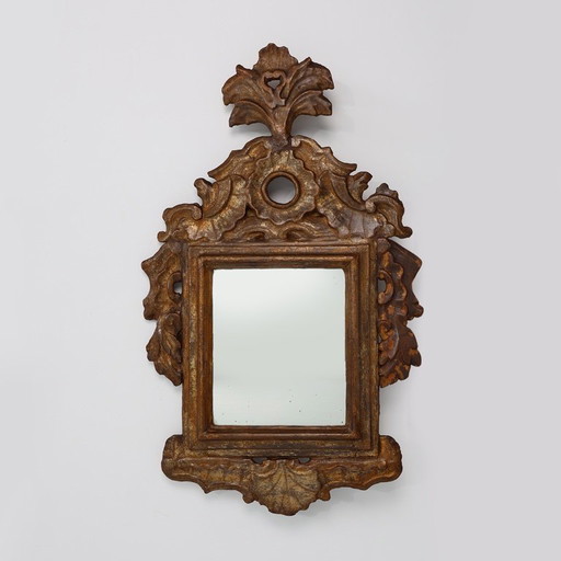 Italian Renaissance–Baroque Carved Wood Mirror, 17th Century