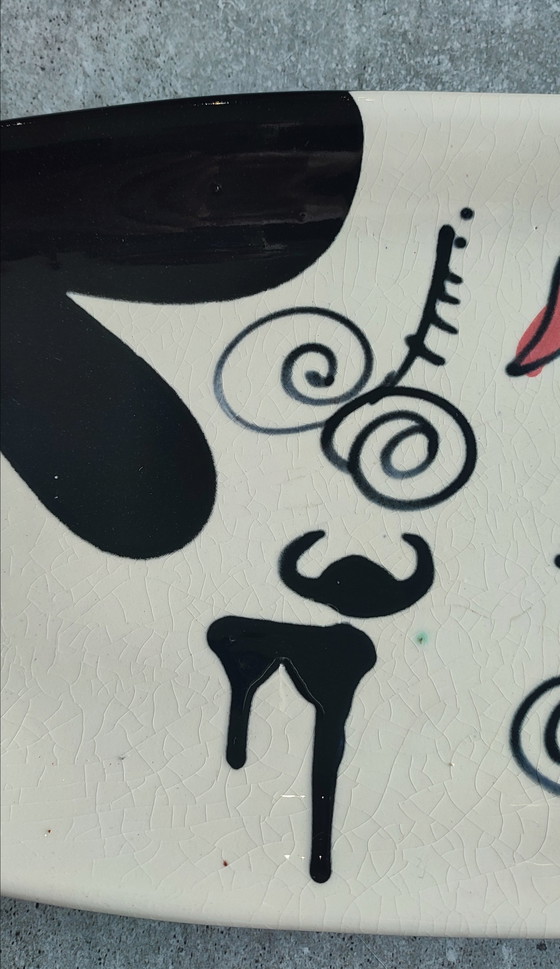 Image 1 of Plat allongé signé Thomas Buxó  atelier Atzana céramique moderniste 