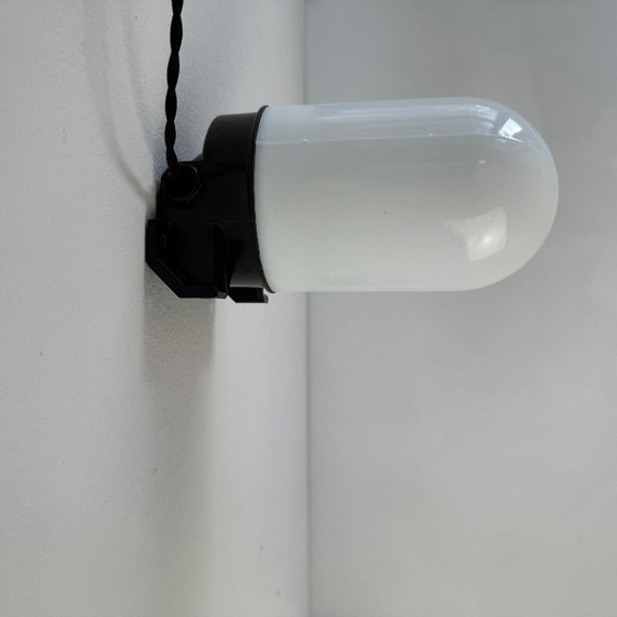 Image 1 of Vintage "Block" Opaline Wall Sconce
