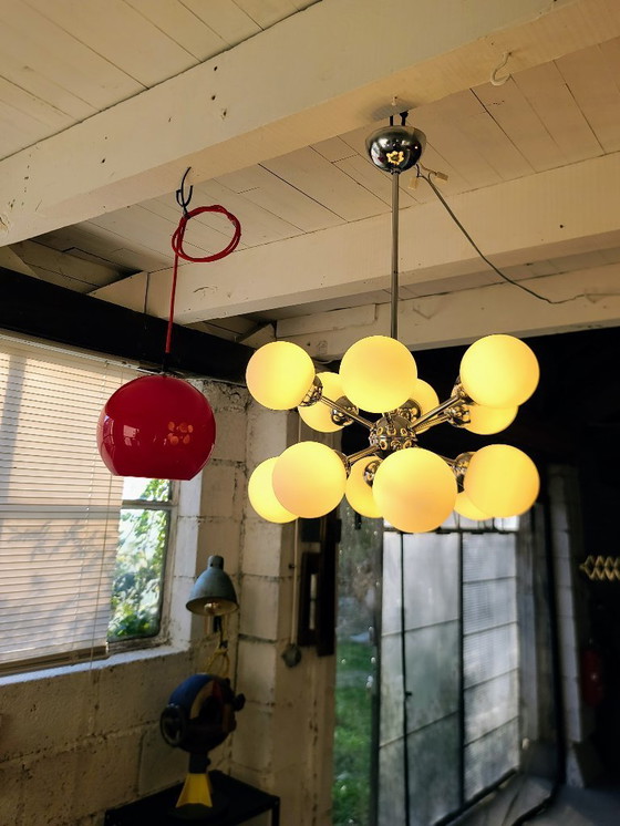 Image 1 of Lampadario Sputnik con 12 globi - cromato anni '70