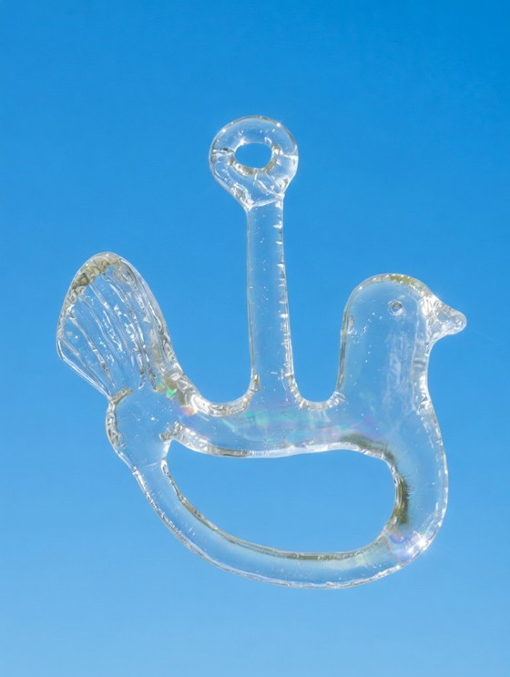 Image 1 of Kosta Boda Glazen Duif/Vogel Suncatcher – Ontwerp Bertil Vallien 