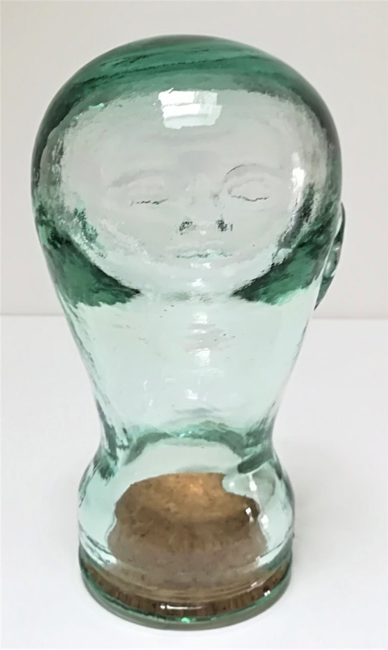 Image 1 of Glazen pot met een menselijke figuur, jaren 80