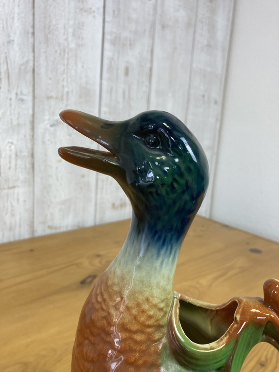 Image 1 of Duck pitcher in barbotine