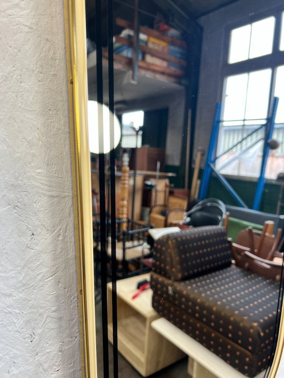 Image 1 of Specchio vintage con bordo dorato, anni '60