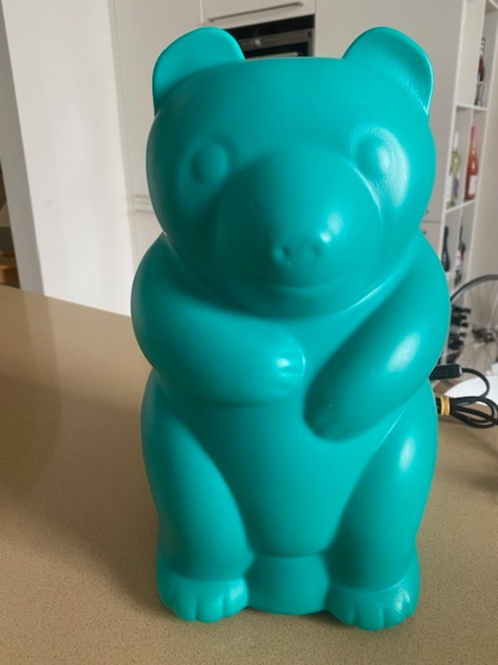 Image 1 of Lampe ourson en gélatine vintage années 90 de Trend-Light – Turquoise rare