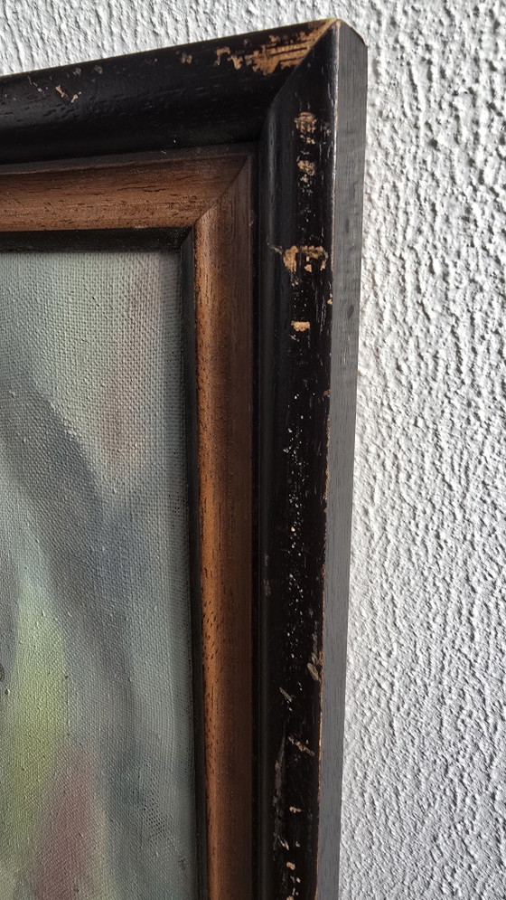Coppia di 2 Dipinti Indonesiani Vintage Anni '70 – Cornice in Juta / Stile Tretchikoff – Dipinti e disegni (photo 6 of 15)