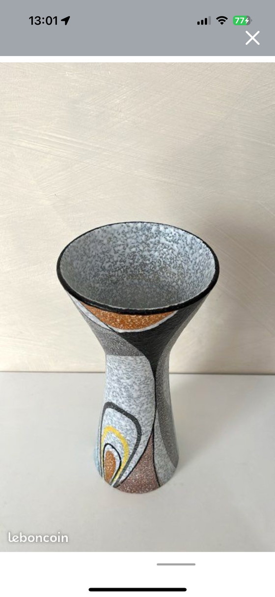 Image 1 of Rumba vase by Flora Gouda, Holland, 1950s, vintage modernist ceramic