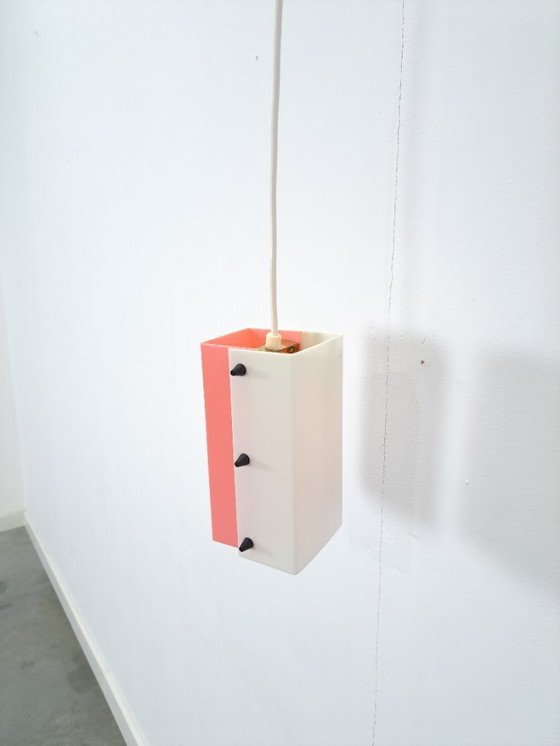 Image 1 of Space age roze met wit kunststof lamp, hanglamp